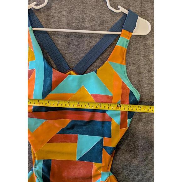 Prana Women's Size M Vibrant Geometric Sexy One-Piece Swimsuit - Picture 3 of 7